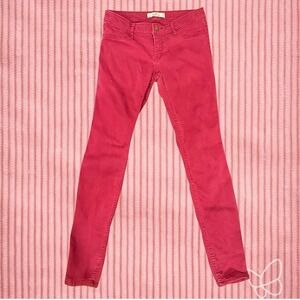 Hollister Original Women's Low Rise Super Skinny Jeans Size 3 25 Red JeansY2K